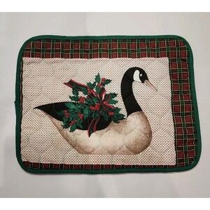 Christmas Swan Placemats Vintage 1990s Set Of 4
